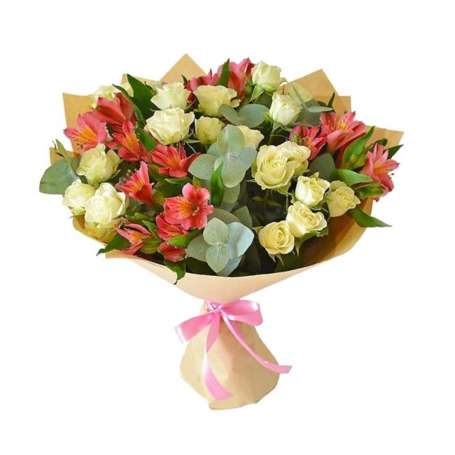 Букет цветов "Цветочный огонек"
